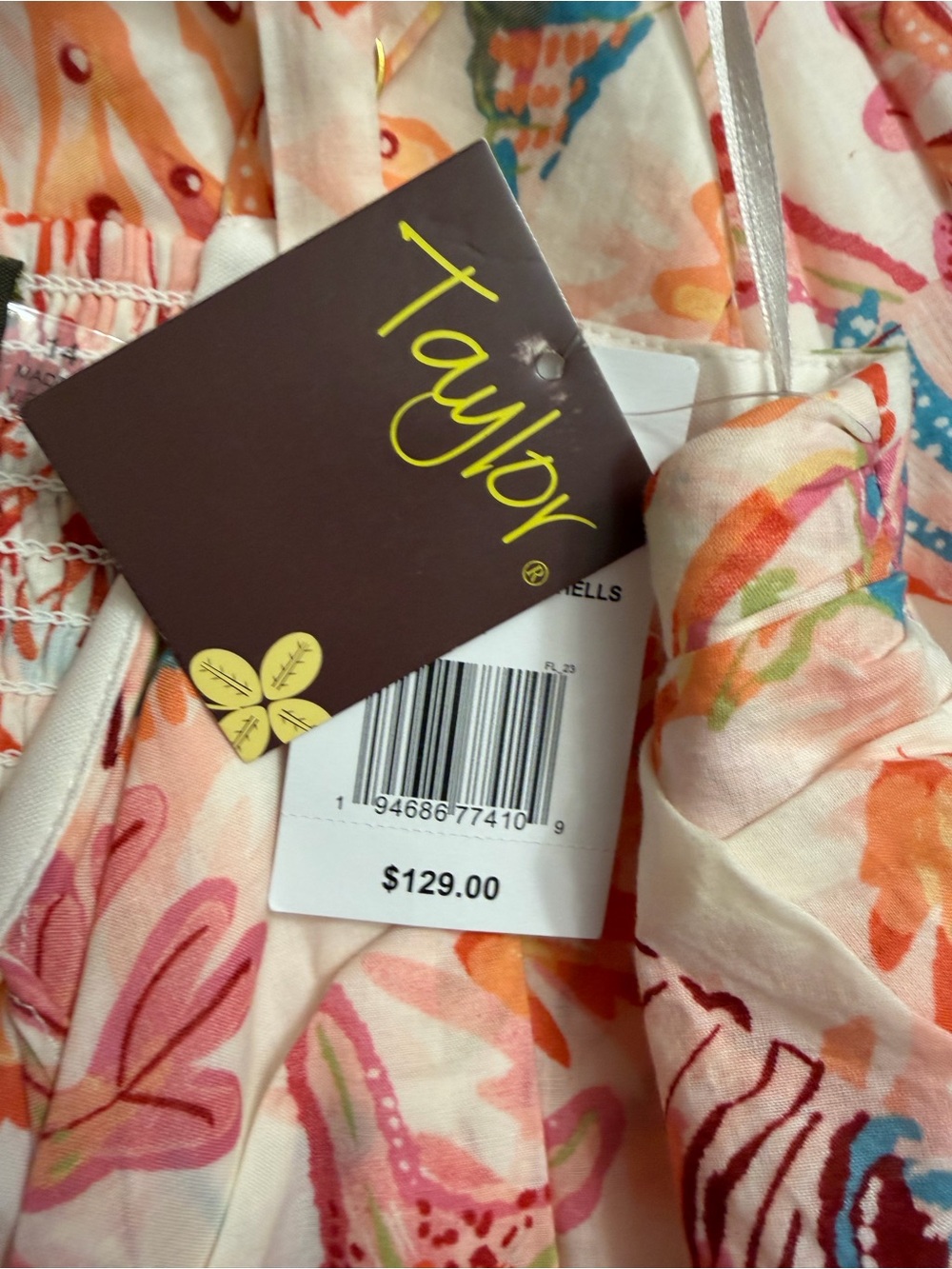 Taylor Women's Coral Under the Sea Floral Tie-Front Maxi Dress Size 14 NWT - Picture 7 of 11